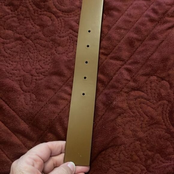 NWOT Michael Kors Signature‎ Leather MK Gray, then Brown Reverseable Belt 36” - Picture 11 of 13